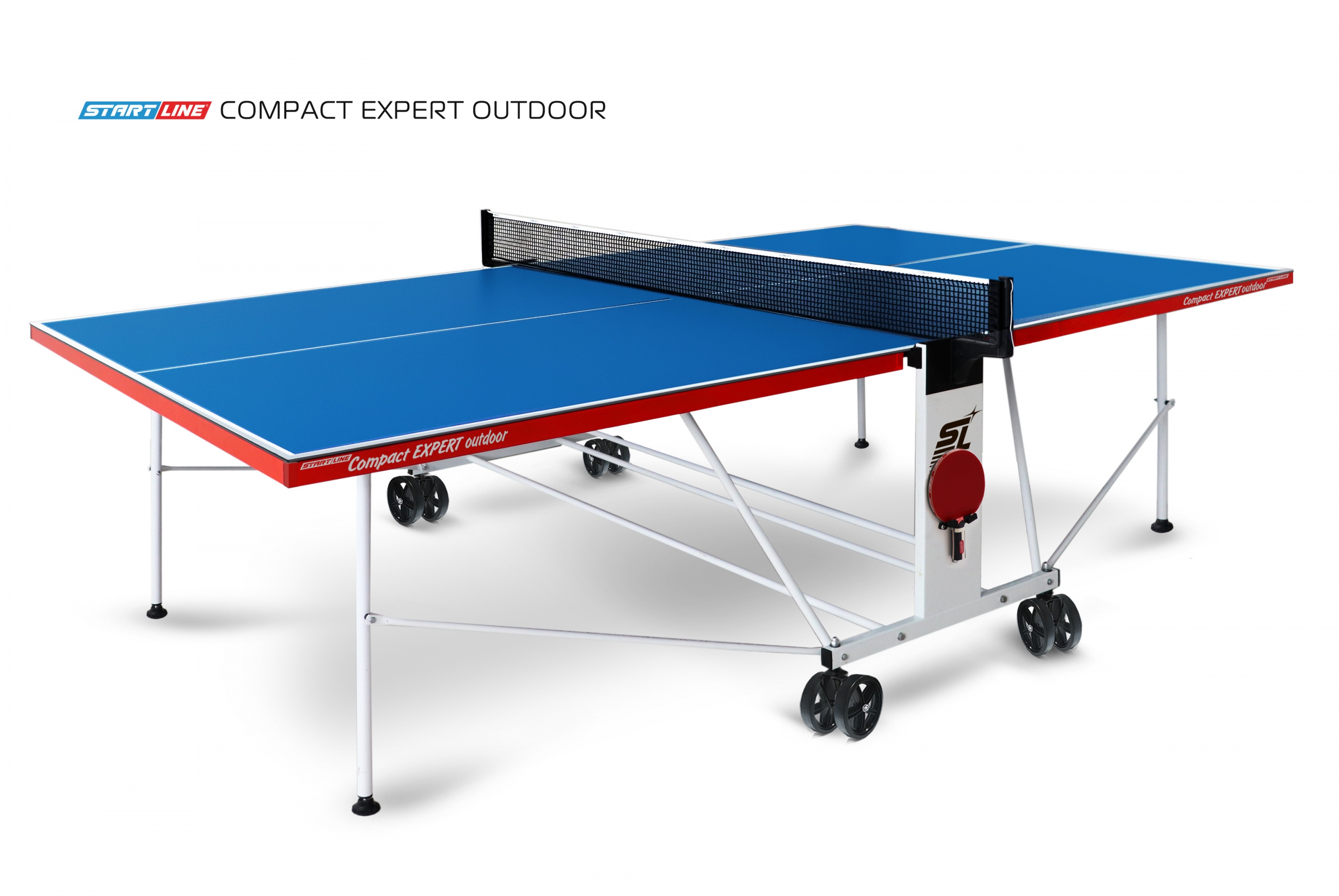 Теннисный стол Compact Expert Outdoor 4 blue - компактная модель теннисного стола для помещений. Столешница 4 мм. Уникальный механизм трансформации. 